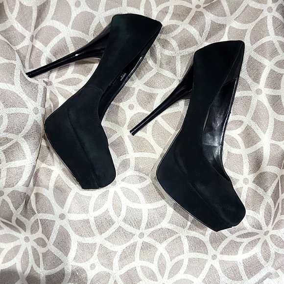 Steve Madden Whimsigoth leather Upper Caryssa Black Suede Shoes 7.5 - Picture 5 of 10